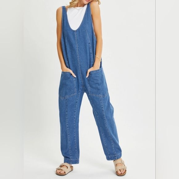 #282 FINAL SALE 🛑S,L Boho Bestseller One-And-Done Denim Jumpsuit - Picture 13 of 16